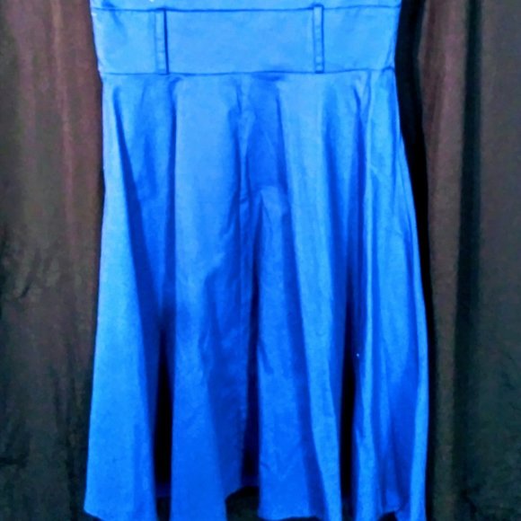 Black N Blue Retro Style Dress with Collar - Picture 5 of 5